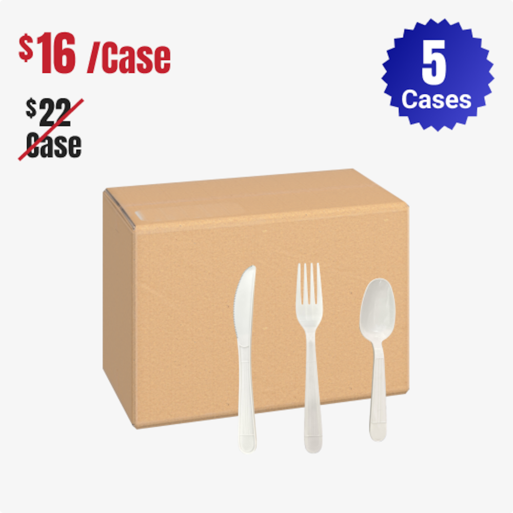 1000 PCS Disposable Flatware, Knives, Forks, Soupspoons_4Dock